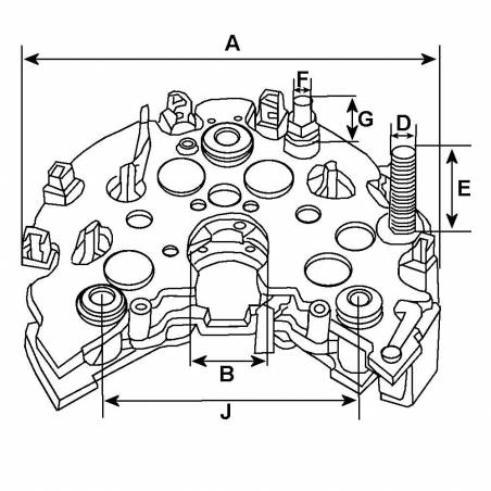 Bloc Diode Alternator Daewoo, 266000, 96380673, 235139 Cargo - 1