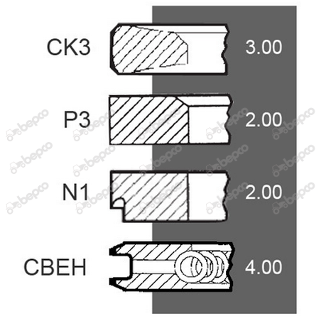 Set segmenti piston motor Fendt F281202310040
