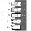 Set segmenti motor Ford FI 100 MM , E1ADKN6149A, 510E6148C