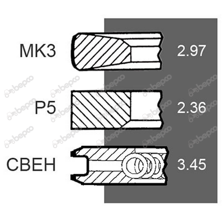 Set segmenti motor John Deere Fi 106.5mm RE15674, RE48818