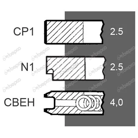 Set segmenti motor Fiat Fi 100 MM 1902050, 82982153, 1930169