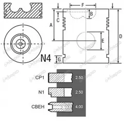 Piston motor echipat cu segmenti New Holland FI-110mm, 87803394