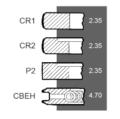 Set segmenti motor Ford Fi 111.76 MM 86105154, 87295234, E0NN6108A