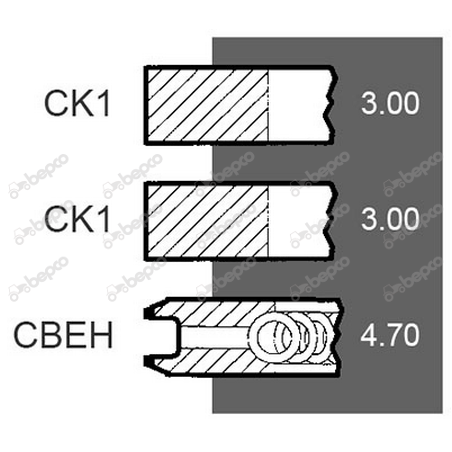 Set segmenti motor Case-IH Fi 100 MM 3218920R91, 87556000