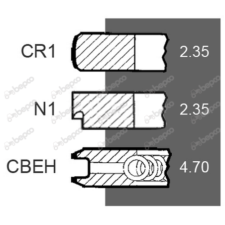 Set segmenti motor Ford Fi 111.76 MM 82850251, 87801095, 87802355