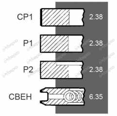 Set segmenti motor Perkins Fi 98.48 MM 745763M91,41158044,738047M91