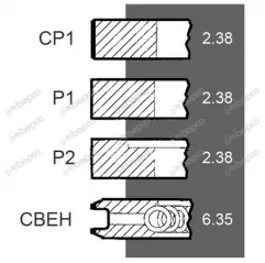 Set segmenti motor Perkins Fi 98.48 MM 745763M91,41158044,738047M91
