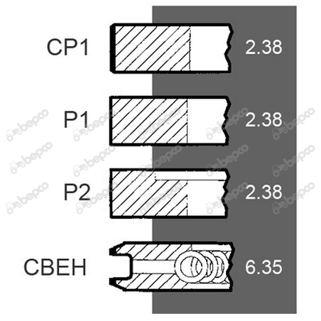 Set segmenti motor Perkins Fi 98.48 MM 745763M91,41158044,738047M91
