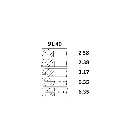 Set segmenti motor Massey Ferguson Fi 91.49 MM 81717646, 81803918