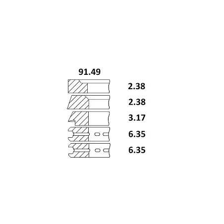 Set segmenti motor Perkins, 41158057, 41158077, 745661M91, 745818M91