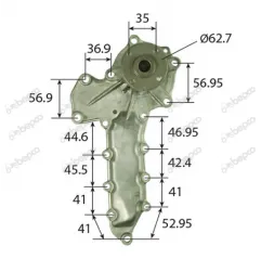 Pompa Apa Kubota 43/130-246, 15521-73033, 15521-73035, 16661-73034, 332451A1, 503180, 5521-73039, 80503180, Enpaco - 3