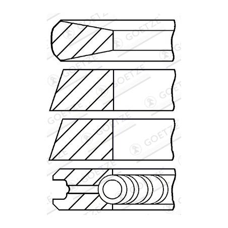 Segmenti piston motor Iveco/Fiat 1901852, 00846N0 - 1