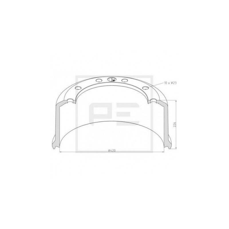 Tambur frana BPW 0310667620, 0310667430 - 1