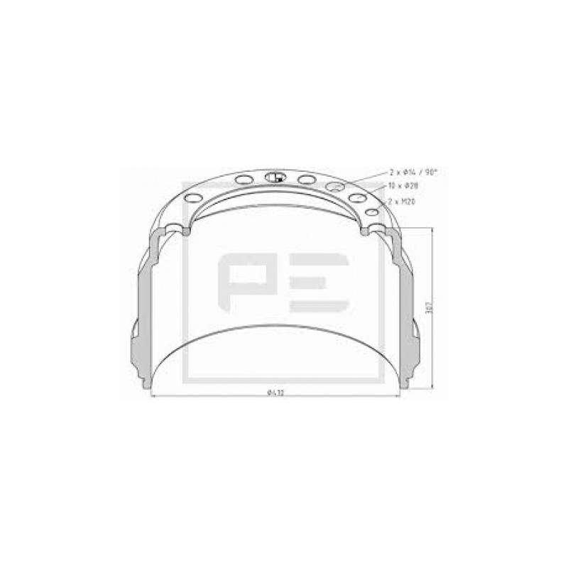 Tambur frana spate Volvo 1075310,1599012 - 1