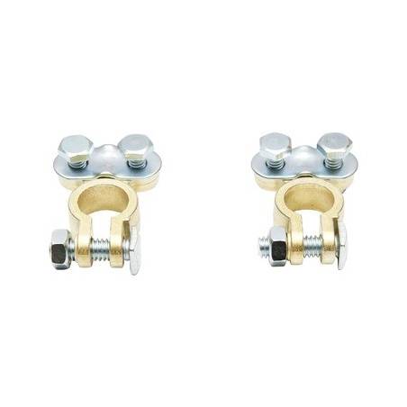 Set borne baterie de bronz cu strangere pe surub