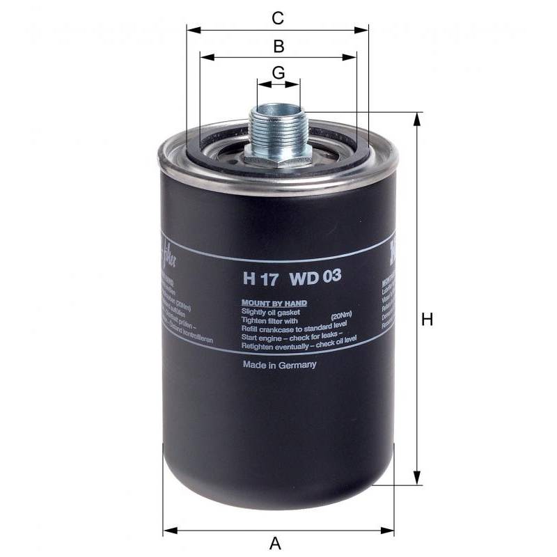 Filtru Hidraulic H17WD03 LFH8728 0750131056 0750131032 0750131012 0501209384 P8883 H17WD03 7381004 Hengst Filter - 1