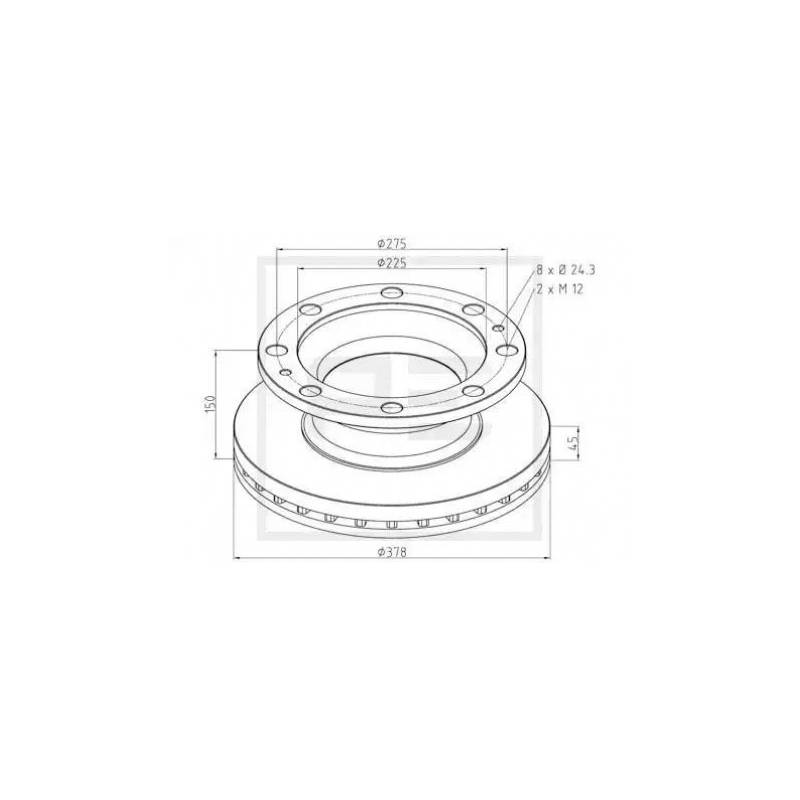 Disc frana punte ROR 378X45MM 21224263,FCR248A - 1