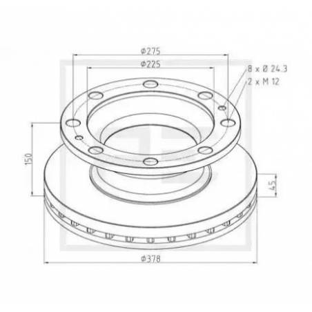 Disc frana punte ROR 378X45MM 21224263,FCR248A - 1