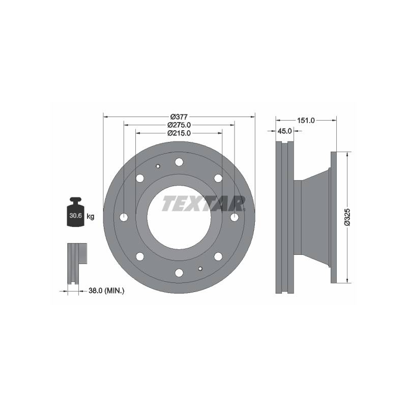 Disc frana 377X45MM Iveco Tector 2996706,7183804 - 1