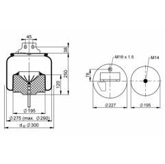 Perna aer completa spate stanga Iveco Stralis/S-WAY 41270462,500042583 - 3