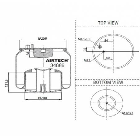 Perna aer completa Man TGA/TGS/TGX 81436010165,4886NP02