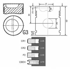 Piston Complet New Holland + 0.020'' - 0.51 MM Bepco - 1