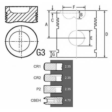 Piston Complet New Holland + 0.020'' - 0.51 MM Bepco - 1