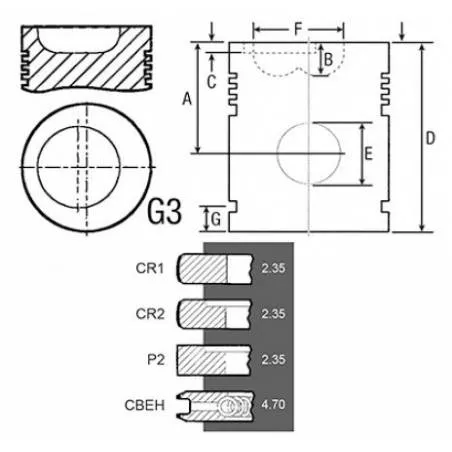 Piston Complet New Holland + 0.020'' - 0.51 MM Bepco - 1