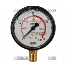 Ceas presiune cu glicerina Ø 63 mm, prindere verticala 1/4" Presiune lucru 0÷40 Bar