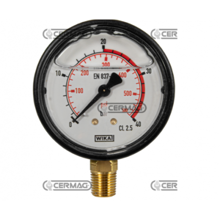 Ceas presiune cu glicerina Ø 63 mm, prindere verticala 1/4" Presiune lucru 0÷40 Bar