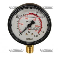Ceas presiune cu glicerina Ø 63 mm, prindere verticala 1/4" Presiune lucru 0÷160 Bar