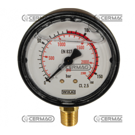 Ceas presiune cu glicerina Ø 63 mm, prindere verticala 1/4" Presiune lucru 0÷160 Bar