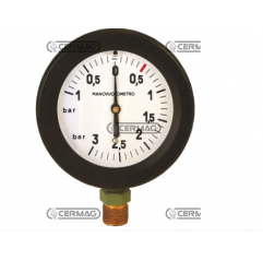 Ceas presiune cu glicerina Ø 63 mm, prindere verticala 1/4" Presiune lucru 1÷3 Bar