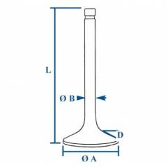 Supapa Admisie Chiuloasa Fiat, AS510242, 153623870, 23/42-266, 42-266