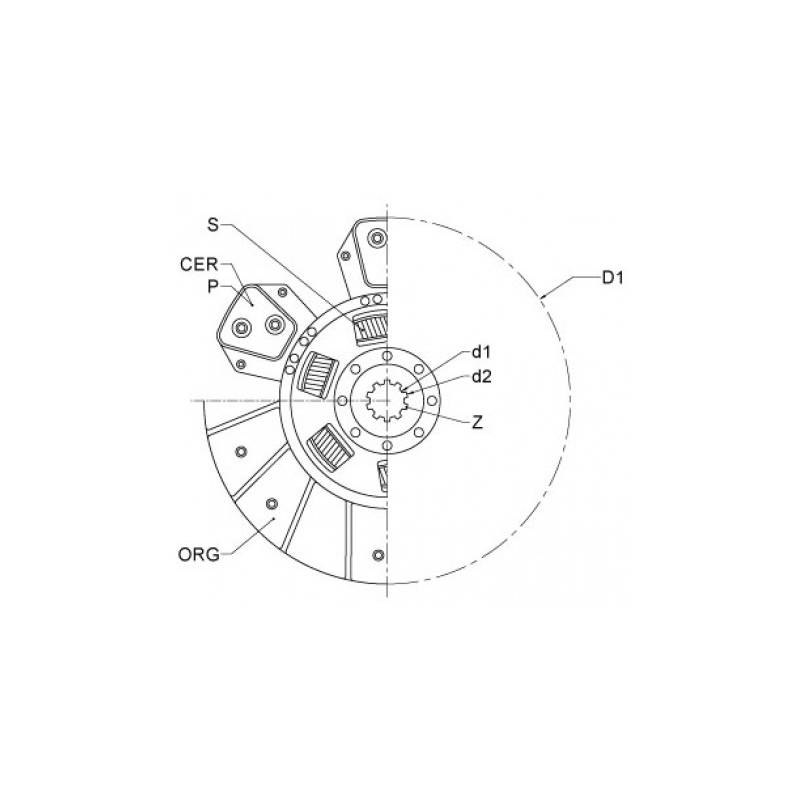 Disc priza putere Fiat 615 Ø 250x18 dinti - 1