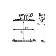 Radiator apa cu rama Man TGA/TGS/TGX 81061016458,81061016472