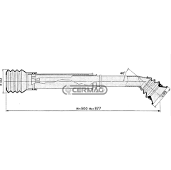 Tub seminte semanatoare (min 500- max 877 mm) Ø80 mm
