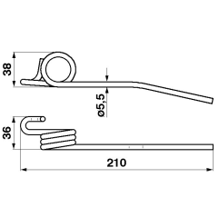 Deget rabator combina John Deere L-210 mm Z56958,B103128