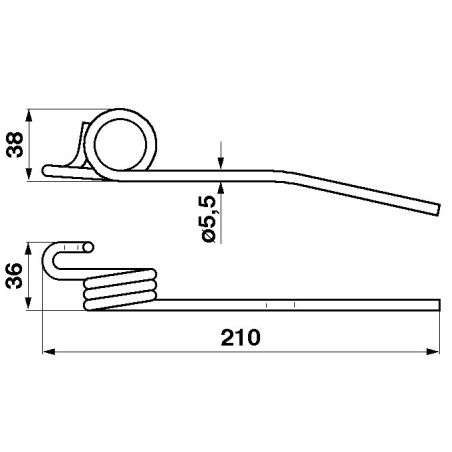 Deget rabator combina John Deere L-210 mm Z56958,B103128
