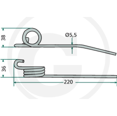Deget rabator combina John Deere L-210 mm Z56958,B103128
