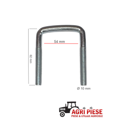 Brida fixare Maschio Gaspardo Ø10x54x82 mm F20110740R