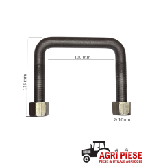 Brida fixare Ø10x100x115 mm