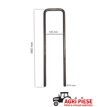 Brida fixare Ø15x104x460 mm ASF11069