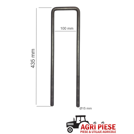 Brida fixare Ø15x100x435 mm ASF11068