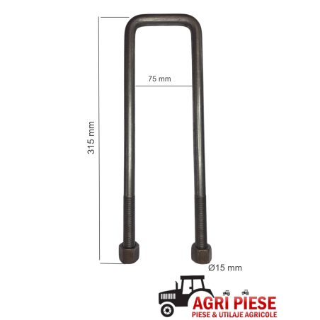 Brida fixare Ø15x75x315 mm ASF21621