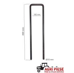 Brida fixare Ø15x100x490 mm ASF11070