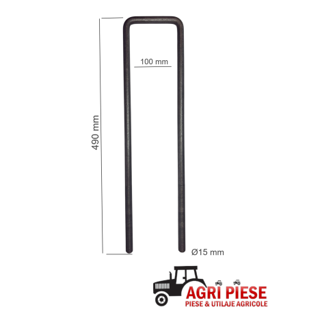 Brida fixare Ø15x100x490 mm ASF11070