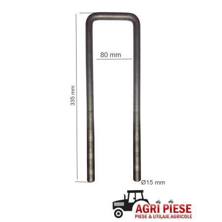 Brida fixare Ø15x80x335 mm ASF11063