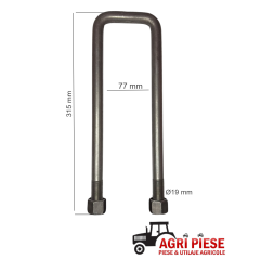 Brida fixare Ø19x77x315 mm ASF19814