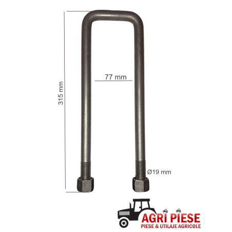 Brida fixare Ø19x77x315 mm ASF19814